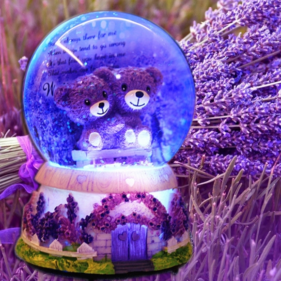 Purple Bear Musical Snowglobe - Picture 3 of 3